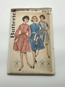 Abito vintage 1960 modello cucito butterick gonna intera vita camicia 9931 16 NON TAGLIATO - Foto 1 di 2