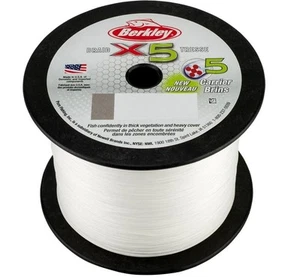 Berkley X5 Braid 5-Carrier Braided Fishing Line 20lbs. / 2188 yds. Crystal - Picture 1 of 1