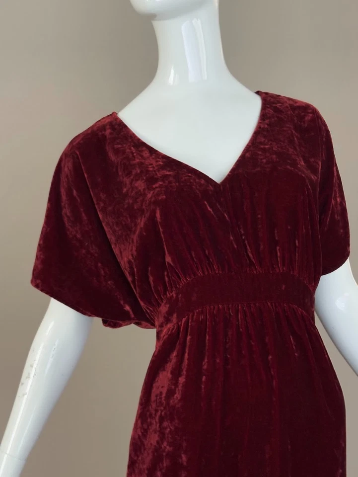 Vestido CABI Grace homenaje en rojo puerto terciopelo vestido alto-bajo talla l Foto 1 de 4