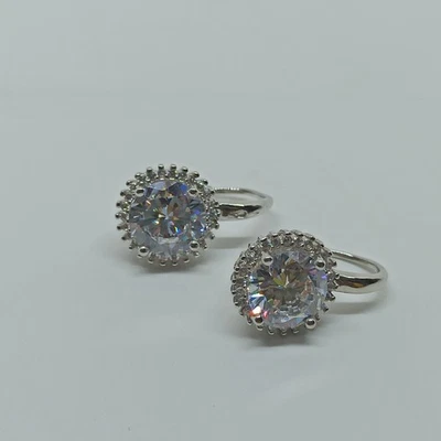 ORECCHINI IN ARGENTO 925 P/MOLLA ZIRCONI TONDO 12MM GIRO ZIRCONI (AMFO0605) - Immagine 1 di 3