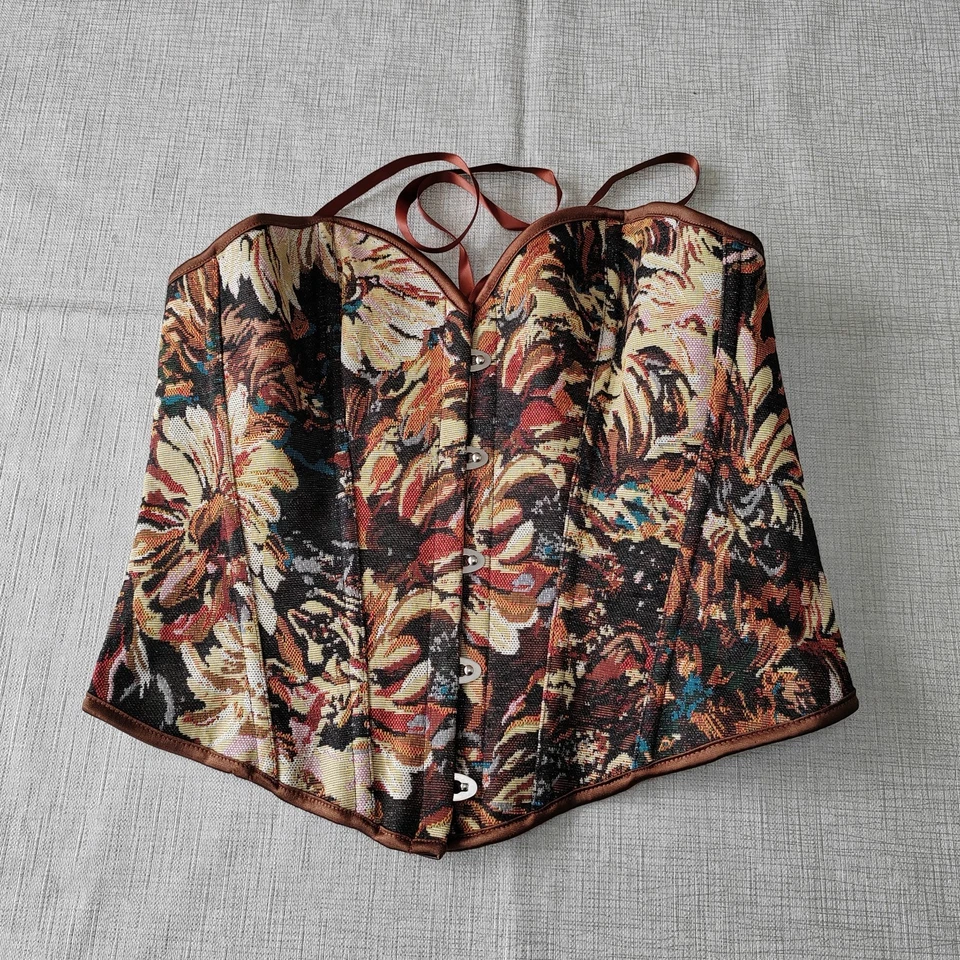 Women's Renaissance Floral Bodyshaper Overbust Corset Top Size S - Image 1 of 4