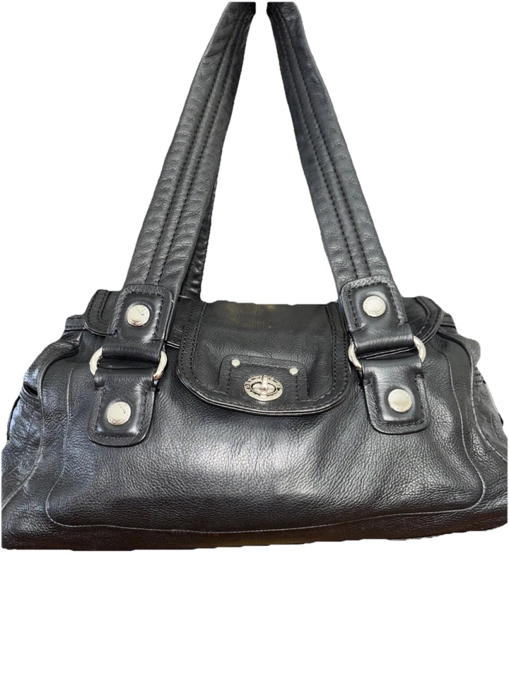 Bolso de mano Marc by Marc Jacobs Totally Turn Lock de cuero negro City Foto 1 de 4