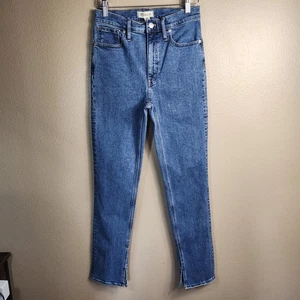 Madewell Womens |27| Mid-Rise Stovepipe Jeans in Knowland Wash/Slit-Hem Edition - Picture 1 of 14