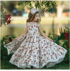 NWT Dollcake Ever After Halter Frock Maxi Dress Girls sz 5 With Purse & Headband - Picture 1 of 10