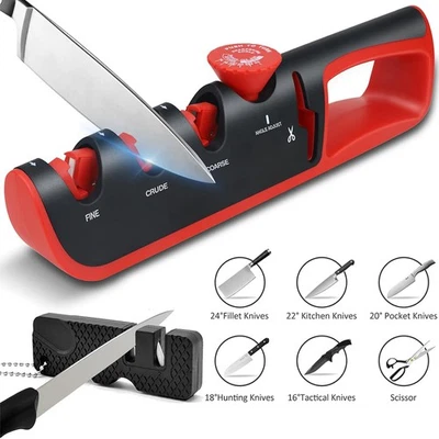 4-in-1 Profi Messerschärfer Set Diamant Keramikstab für Küchen Taschenmesser - Bild 1 von 4