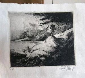   Antique/ Vintage drawing by Josef Steib etching and drypoint, Germany, 1925 - Picture 1 of 8