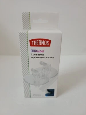  Thermos 12 Oz Funtainer Bottle Replacement Straws Clear 2 Straws - Image 1 of 4