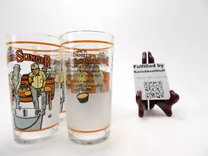 2 Vintage Jack Daniels Bung Slinger Recipe Whiskey Glasses High Gloss 12 oz - Picture 1 of 3