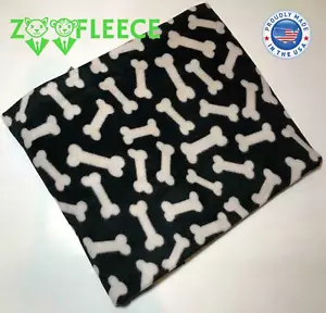 Manta ZooFleece 50X60" para perro cachorro huesos tratar negro blanco edredón mascota amigo - Imagen 1 de 6