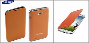 Genuine Samsung Galaxy Note N7000 Orange Flip Cover EFC-1ECOECSTD - BRAND NEW