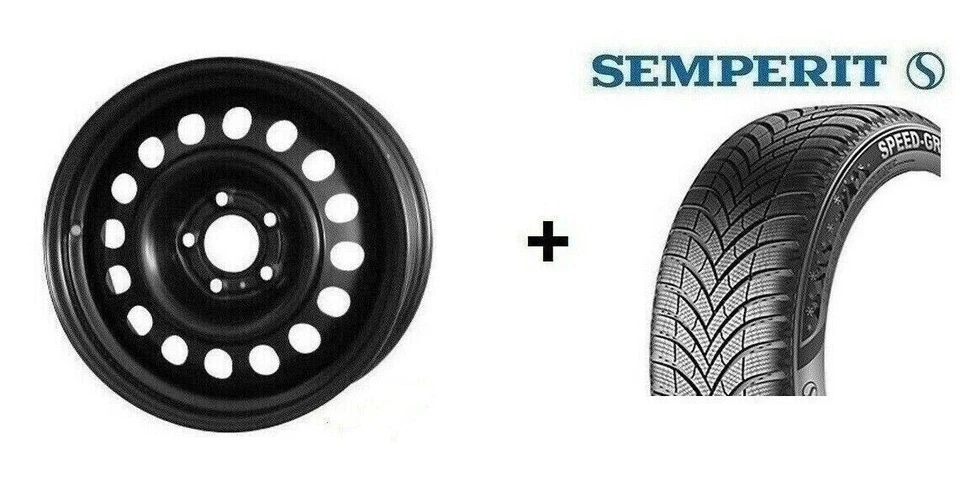 Winterräder VW Golf 7 Seat Leon 5F Octavia 5E 4 x Stahlfelgen + Semperit Reifen - Bild 1 von 1