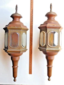 Two Vintage Phoenix 2 foot 3in. Large Brass and Copper Exterior Lantern 1940s - Picture 1 of 8