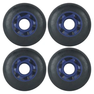 Ruedas de patín en línea multiuso 77 mm 78A negras azules interiores/exterior (4 ruedas) - Imagen 1 de 3