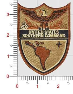 USAF AIR FORCE SOUTHERN COMMAND SHIELD DESERT HOOK & LOOP EMBROIDERED PATCH - Picture 1 of 1
