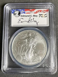 2014 United States American Silver Eagle, PCGS MS 69, Edmund C. Moy Signed - Picture 1 of 4