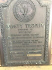 Old 1943-45 Collectible Bronze Safety Trophy Plaque Baltimore Gas & Electric Co 