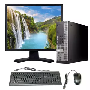 Dell Desktop Computer SFF Intel i3 8GB RAM 500GB HD 19" LCD Windows 10 PC Wi-Fi - Picture 1 of 6