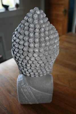 Buddha Head Statue Concrete Resin Stone Like Indoor/Outdoor - Image 1 of 4