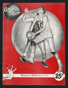 1. März 1950 Boston Celtics @ Philadelphia Warriors NBA Programm Joe Fulks Cover - Bild 1 von 2
