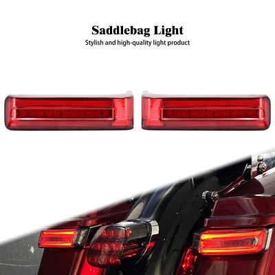 Saddlebag LED Run Brake Turn Light Red Len Fit For Harley Electra Glide 2014-22 - Изображение 1 из 4