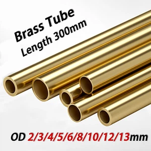 Brass Tube 2mm 3mm 4mm 5mm 6mm 7mm 8mm 9mm 10mm 11mm 12mm 13mm O.D. x 300mm - Picture 1 of 7