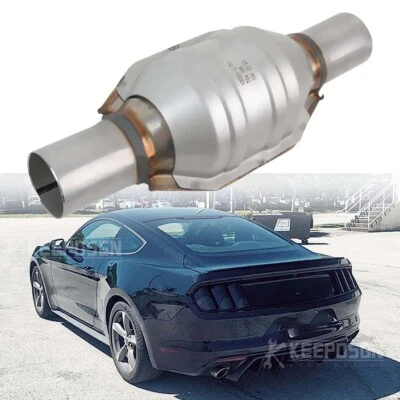2"Inlet/Out Catalytic Converter Stainless Steel Weld-On For Ford Mustang V6 V8 - Image 1 of 4