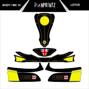 MK 14 LOTUS STYLE FULL KART STICKER KIT - KARTING  -CADET-ROOKIE - Picture 1 of 3