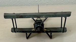 Avión vintage de metal y chispa biplano hecho a mano - Imagen 1 de 5