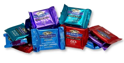 GHIRARDELLI DARK Chocolate ASSORTED Squares WRAPPED -BULK BAG - VALUE PRICE NOW! - Image 1 of 4