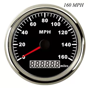 85mm GPS Speedometer Gauge for Car Marine Motorcycle 160mph Odomerter USA STOCK - Foto 1 di 8
