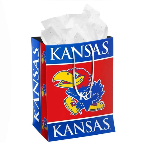 Kansas Jayhawks Medium Holiday Gift Bag [NEW] Wrapping Present Paper Birthday Cover
