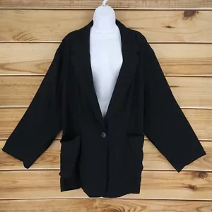 A New Day Blazer Jacket Womens Size 4X Black One-Button Pockets Lined Career NWT - Picture 1 of 8
