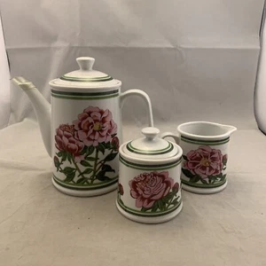 Curzon Floral Print by Wedgwood 6" Coffee/Tea Pot, creamer, sugar, NEW CONDITION - Picture 1 of 22