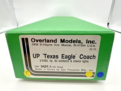 OVERLAND OMI BRASS UNION PACIFIC TEXAS EAGLE COACH - HO #5483 3437.1 AJIN UP - Image 1 of 4