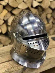 Medieval Museum Milan Armet Helmet Silver Polish 16 Ga Steel - Picture 1 of 3
