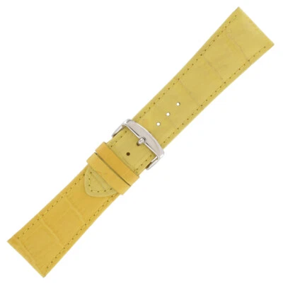 24mm Yellow Alligator Grain Genuine Leather Mens Hadley Roma MS898 Watch Band - Image 1 of 4