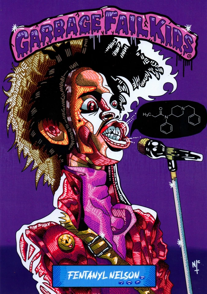 garbage pail kids original art A4, PRINCE, Dark art, Comic ArT ,MUSIC ART - Image 1 of 1