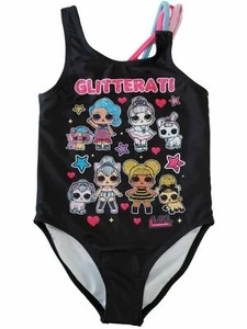LOL Surprise Girls Glitterati One Piece Swim/bathing suit  XS Black NWOT AC12-3 - Picture 1 of 2