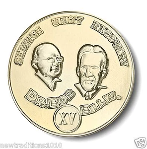 AÑOS 1-20 Dr. Bob & Bill W. AA Aniversario Recuperación Moneda/Ficha/Chip Enchapada en Oro - Imagen 1 de 2
