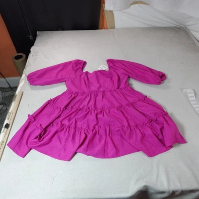 Vestido Davi & Dani Para Mujer Grande Corto Rosa En Niveles Manga Abullonada Cottagecore Foto 1 de 4