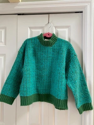 NWT CocoBleu womens sweater size L green chunky knit pullover - Image 1 of 4