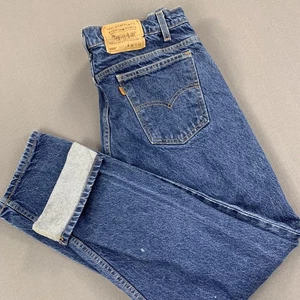 Vintage Levis 505 Jeans Mens 34x32 Blue Straight Leg Zip Fly Orange Tab 90s - Picture 1 of 23