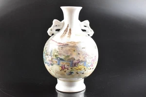 S2065: Chinese Colored porcelain Gold paint Karako Landscape FLOWER VASE , auto - Picture 1 of 10