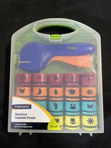 Fiskars Cassette Punch Kit 20 pc. Plastic Case Seasons Spring Summer Winter Fall - Picture 1 of 3