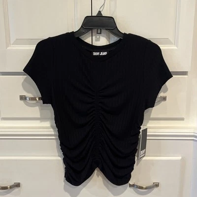 DKNY JEANS black Roost Stretch Knit Top S￼ - Image 1 of 4