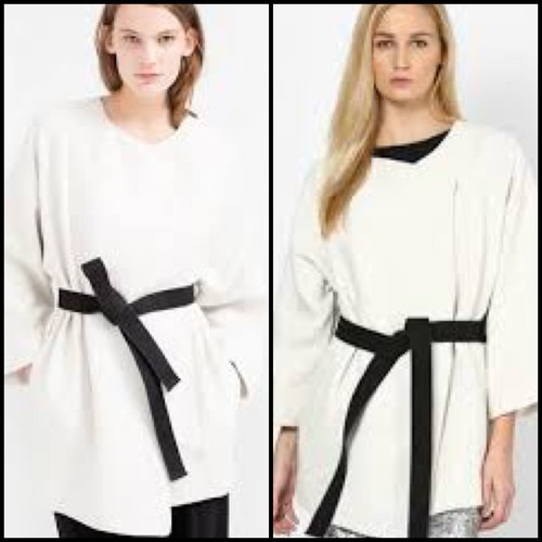 OFF WHITE MNG Giacca Premium Stile Kimono Pesante con Cintura Fascia Nera Ufficiale Sirena Lavoro S