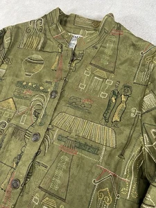 Giacca vintage GRAFF donna L verde ricamato bottoni fascia colletto bellissima - Foto 1 di 9