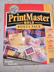 Brand New  1997 Big Box Printmaster Gold Bonus Pack PC Windows 95 & 3.1 CD - Picture 1 of 2