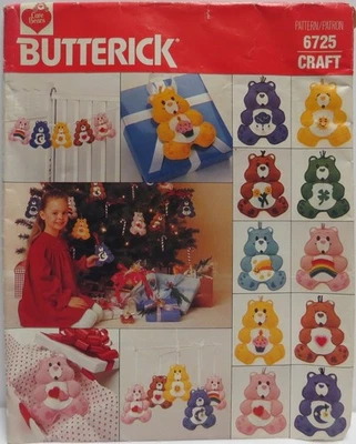Butterick 6725 Care Bear Ornaments for Christmas, Birthday, etc., pattern, uncut - Image 1 of 4