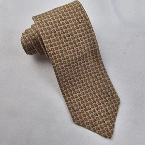 Polo By Ralph Lauren Mens 100% Silk Neck Tie Tan Paisley 3" Wide By 54" Long - Picture 1 of 7